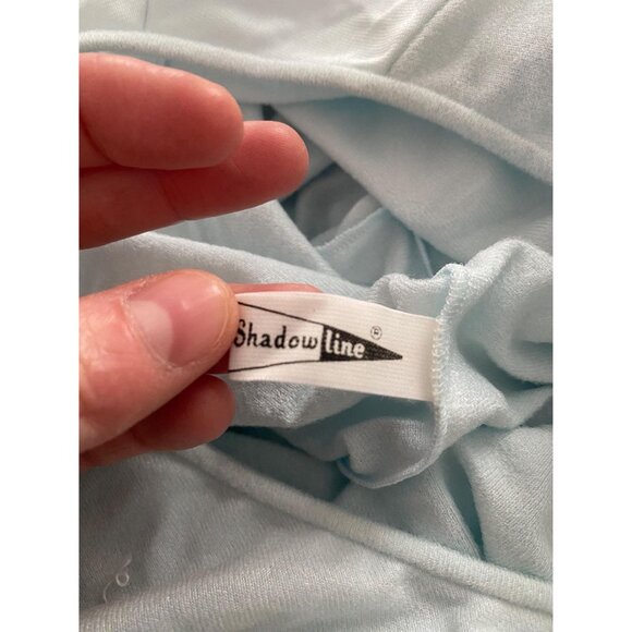 Vtg NWT Shadowline Nightgown Embroidered Detail, Size S, Light Blue, Long Sleeve - Picture 7 of 9
